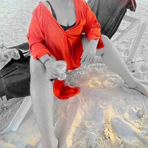 Vibrant Orange Swim Cover-Up for Women